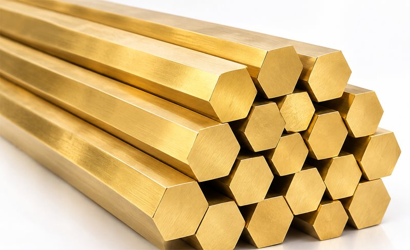 Solid hex brass rods